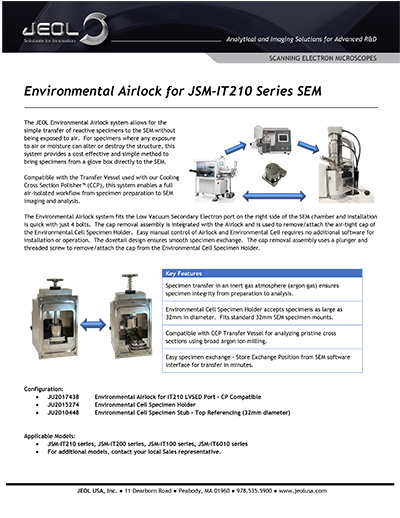 Environmental Airlock for JSM-IT210 Series SEM